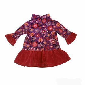 Hanna Andersson Girls Floral Velour Tunic Dress 90cm